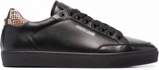 Roberto Cavalli Sneakers met pythonleer effect Zwart - Schoenen.nl