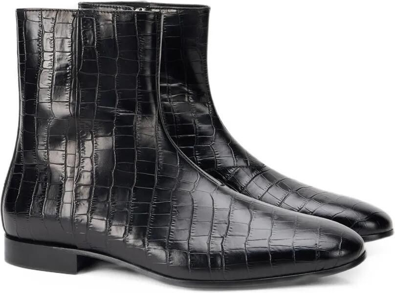 Roberto Cavalli croc-effect leather boots Zwart - Foto 2