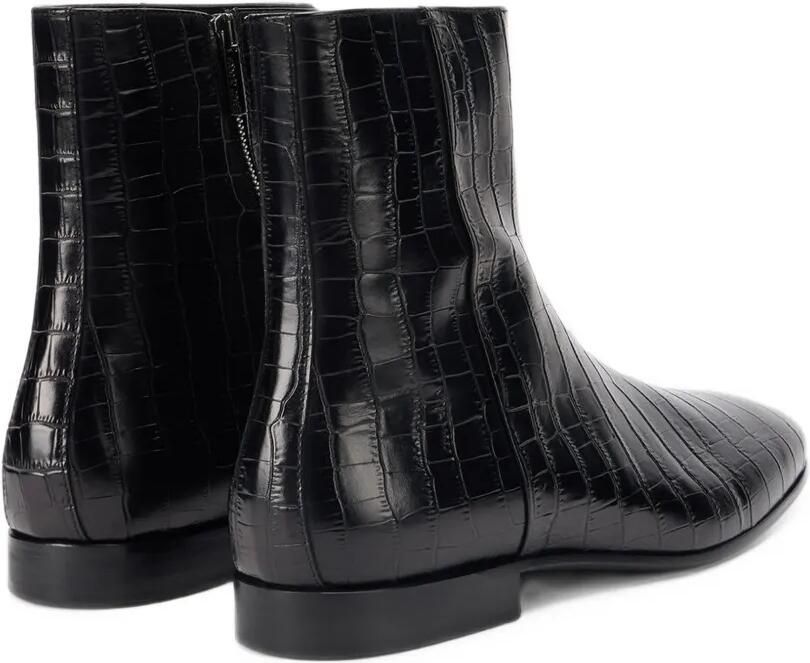 Roberto Cavalli croc-effect leather boots Zwart - Foto 3