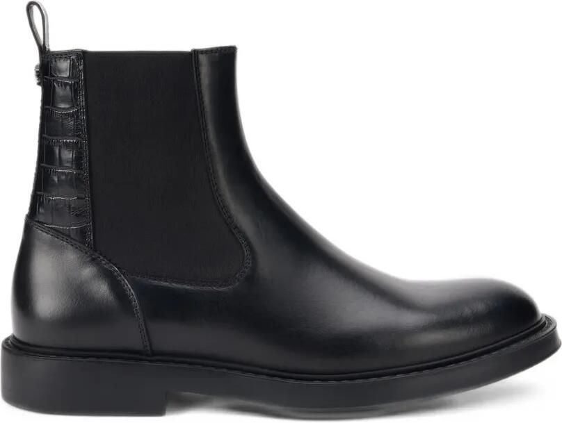Roberto Cavalli croc-effect leather Chelsea boots Zwart
