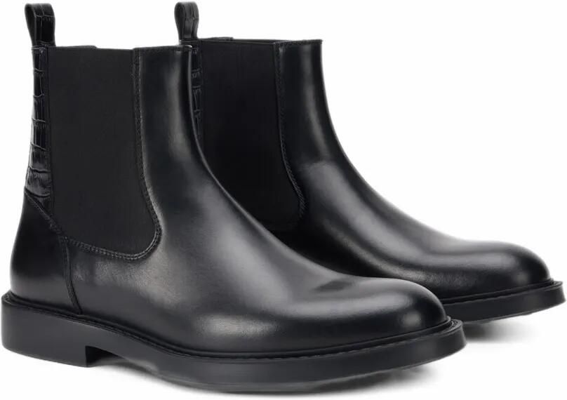 Roberto Cavalli croc-effect leather Chelsea boots Zwart - Foto 3