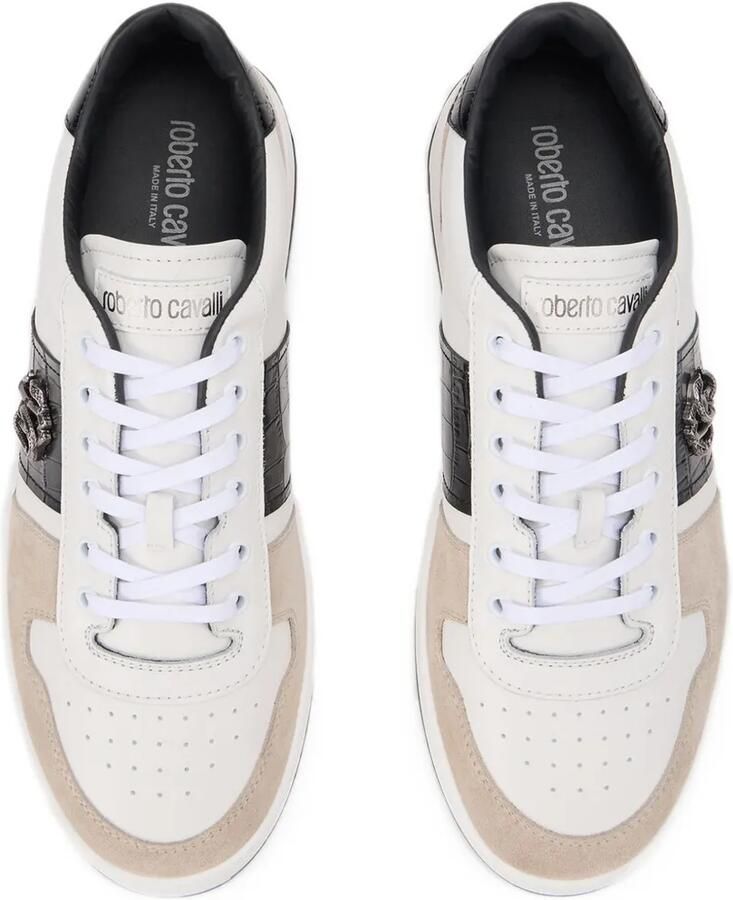 Roberto Cavalli croc-effect monogram sneakers Wit - Foto 2