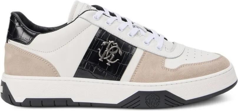Roberto Cavalli croc-effect monogram sneakers Wit
