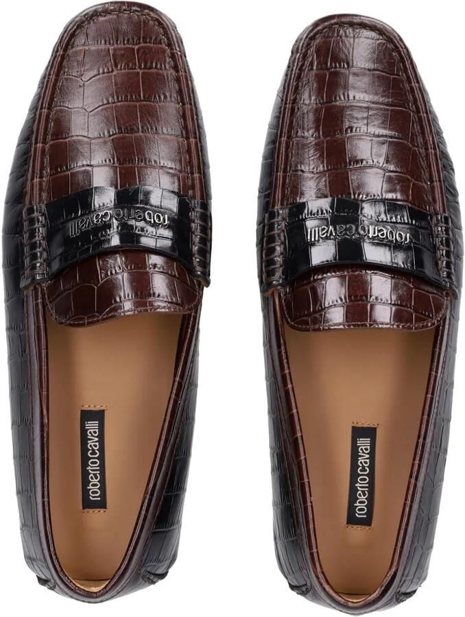 Roberto Cavalli crocodile-effect leather loafers Zwart - Foto 2