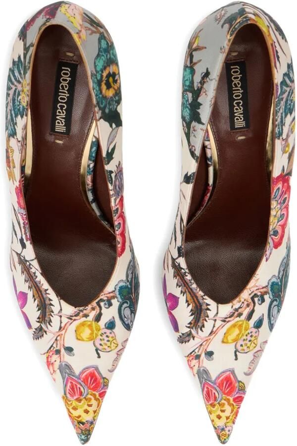 Roberto Cavalli Florentine pumps met bloemenprint Beige - Foto 3