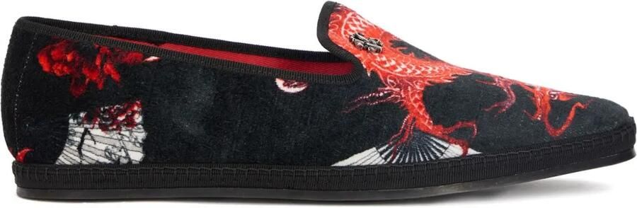 Roberto Cavalli Fluwelen loafers met print Zwart