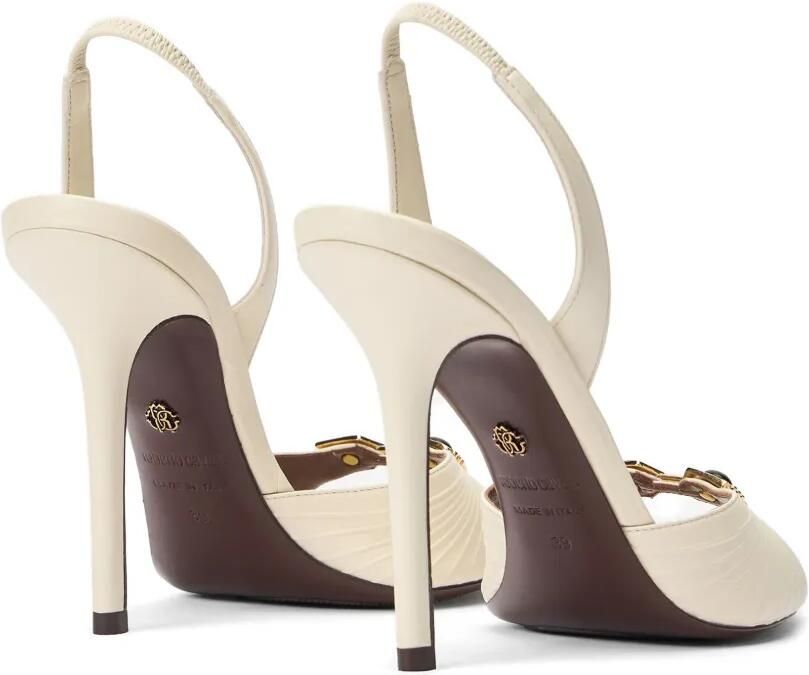 Roberto Cavalli Geplooide sandalen verfraaid met juwelen Beige - Foto 4
