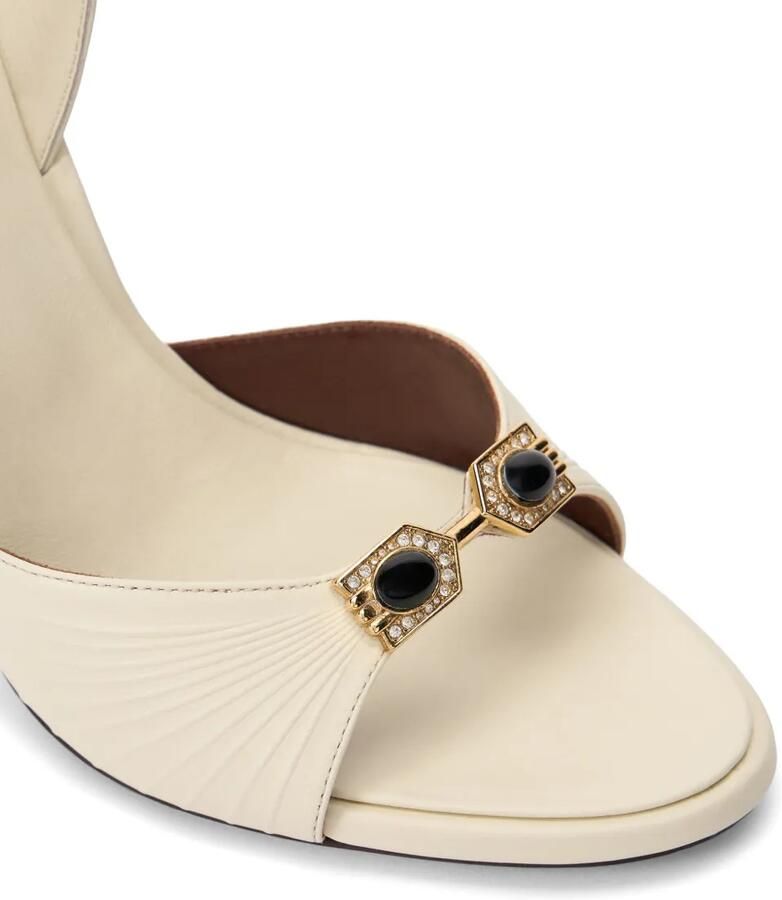 Roberto Cavalli Geplooide sandalen verfraaid met juwelen Beige - Foto 2