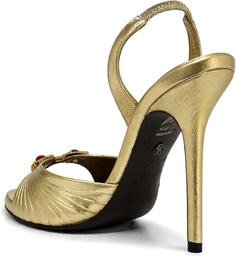 Roberto Cavalli Geplooide sandalen verfraaid met juwelen Goud - Foto 2