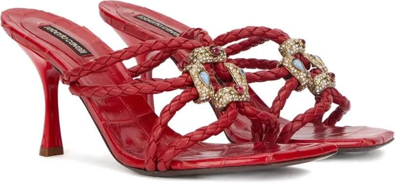Roberto Cavalli Gevlochten sandalen verfraaid met kristallen Rood - Foto 4