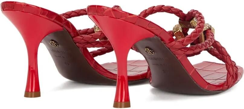 Roberto Cavalli Gevlochten sandalen verfraaid met kristallen Rood - Foto 5