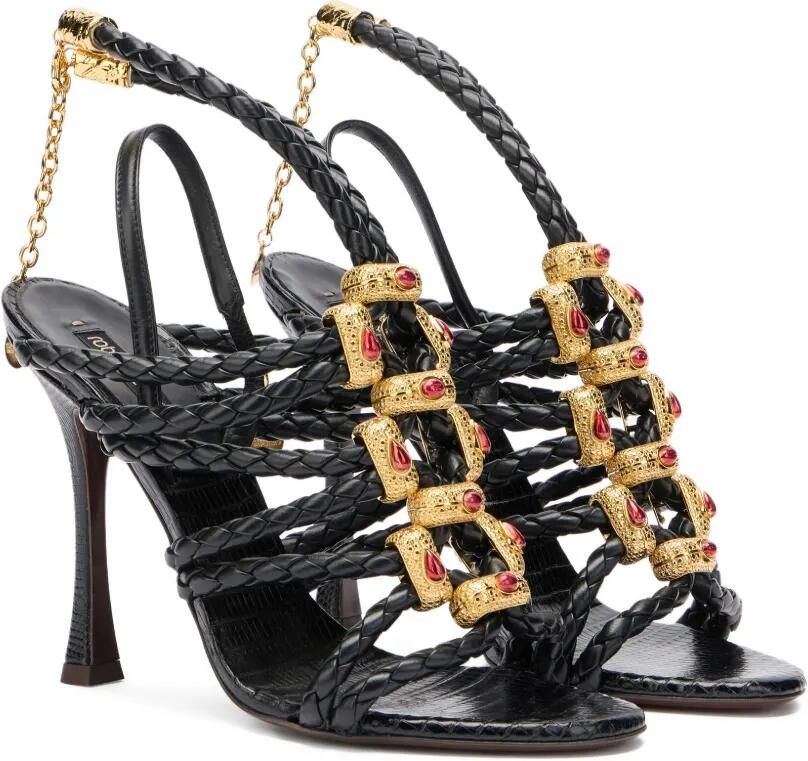 Roberto Cavalli Gevlochten sandalen Zwart - Foto 3