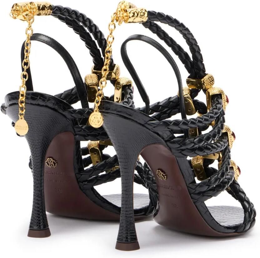 Roberto Cavalli Gevlochten sandalen Zwart - Foto 2