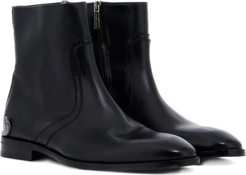 Roberto Cavalli Leren enkellaarzen Zwart - Foto 5