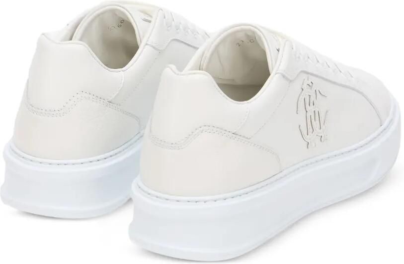 Roberto Cavalli Leren low-top sneakers met logo-patch Wit - Foto 4