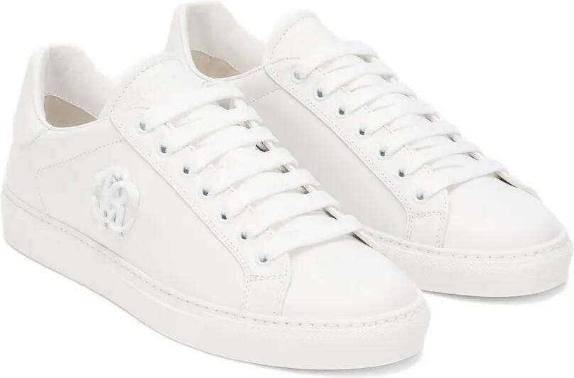 Roberto Cavalli Leren low-top sneakers met monogram-plakkaat Wit - Foto 3