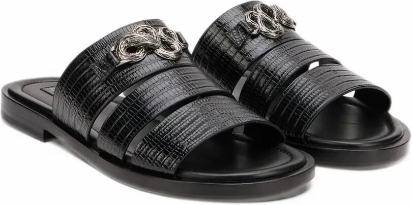 Roberto Cavalli Leren sandalen met gesp Zwart - Foto 4