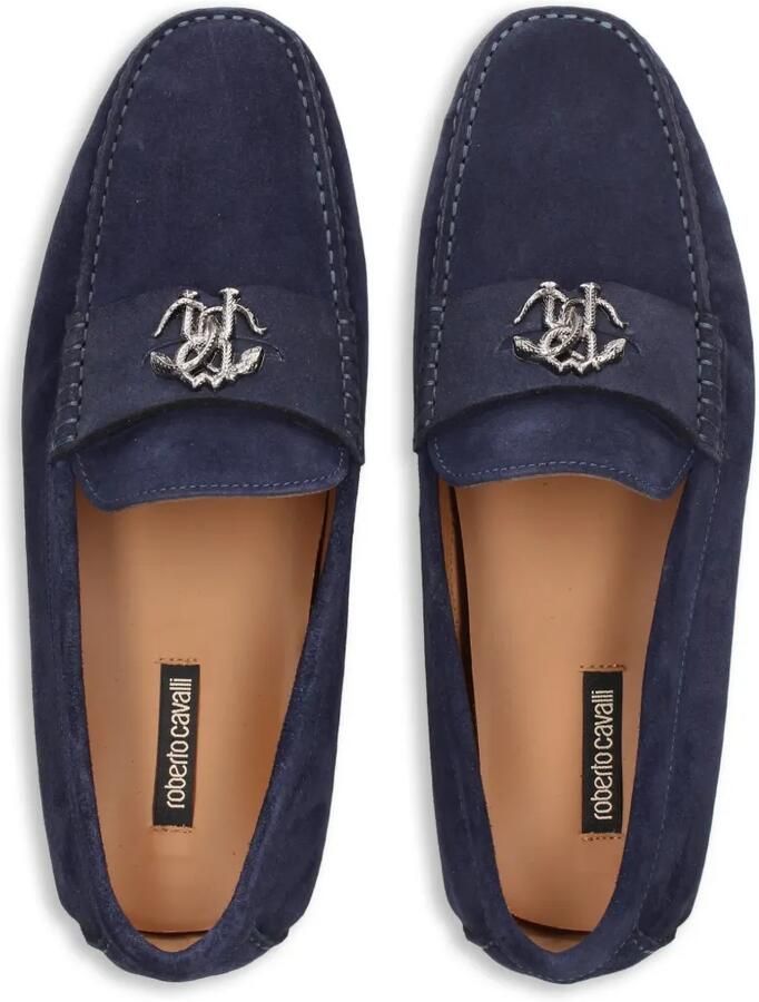 Roberto Cavalli Loafers met logoplakkaat Blauw - Foto 2