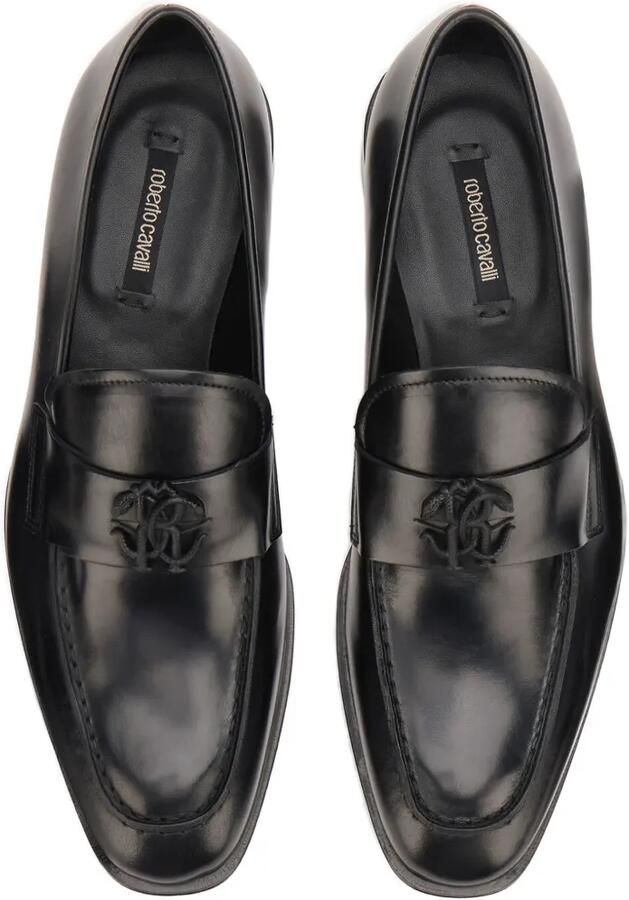 Roberto Cavalli Loafers met monogram-plakkaat Zwart - Foto 2