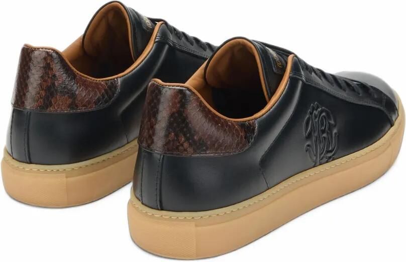 Roberto Cavalli logo-embossed snakeskin-effect sneakers Zwart - Foto 3