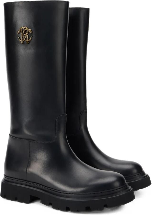 Roberto Cavalli logo-plaque leather boots Zwart - Foto 2