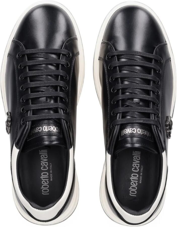 Roberto Cavalli logo-plaque leather sneakers Zwart - Foto 2