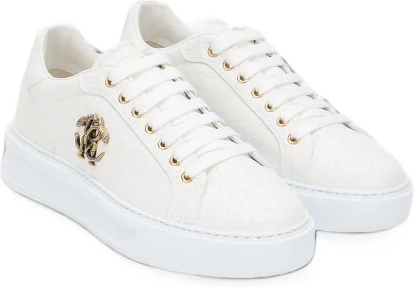 Roberto Cavalli logo-plaque low-top sneakers Wit - Foto 3