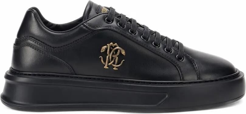 Roberto Cavalli logo-plaque platform sneakers Zwart