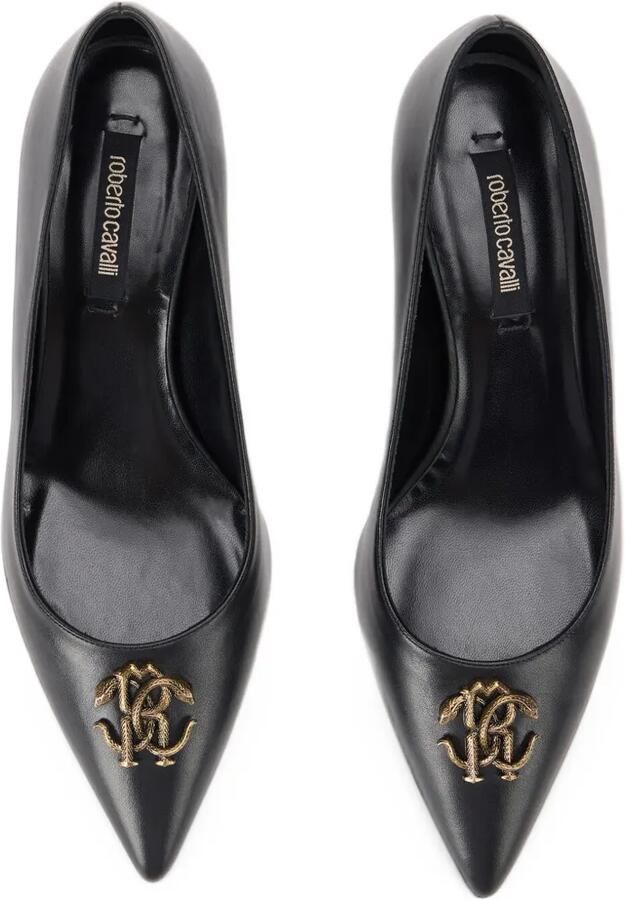 Roberto Cavalli logo-plaque pointed-toe pumps Zwart - Foto 2