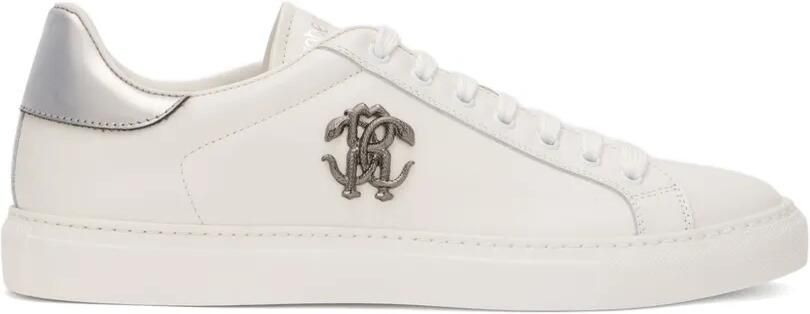 Roberto Cavalli Low-top sneakers met monogram-plakkaat Wit