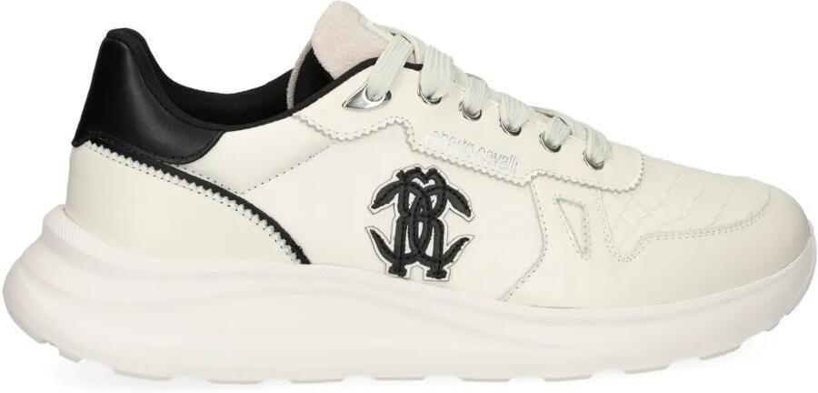 Roberto Cavalli Mirror Snake sneakers met applicatie Wit