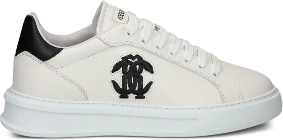 Roberto Cavalli Mirror Snake sneakers met applicatie Wit