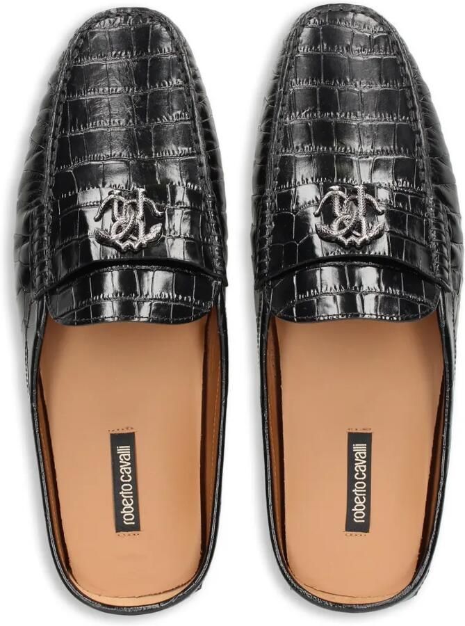 Roberto Cavalli Muiltjes met krokodillen-reliëf Zwart - Foto 2