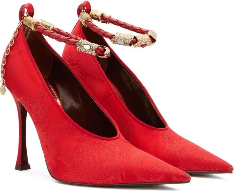 Roberto Cavalli Pumps met juwelen bandje en jacquard Rood - Foto 5