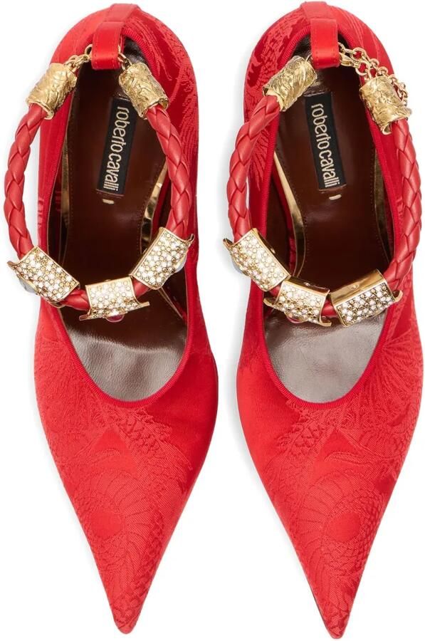 Roberto Cavalli Pumps met juwelen bandje en jacquard Rood - Foto 4
