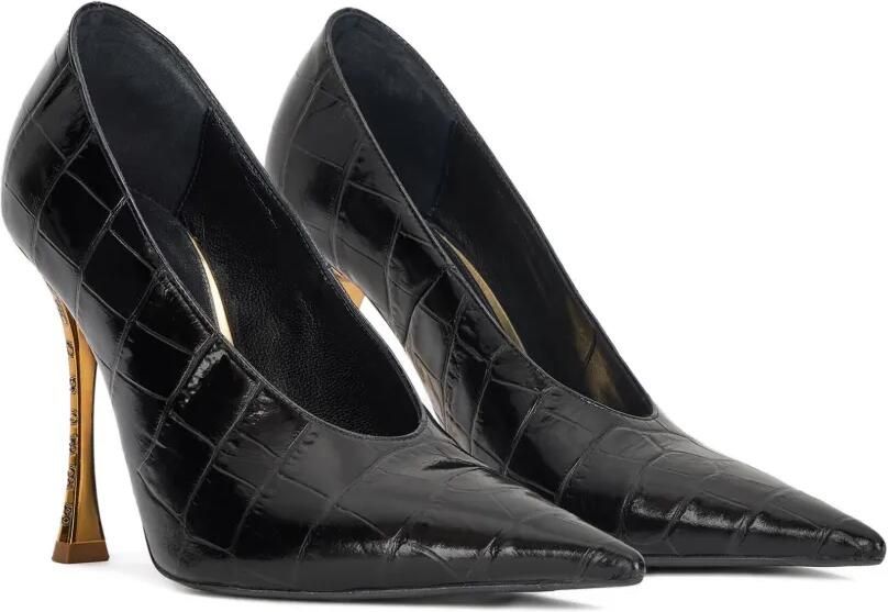 Roberto Cavalli Pumps met krokodillen-reliëf en puntige neus Zwart - Foto 5