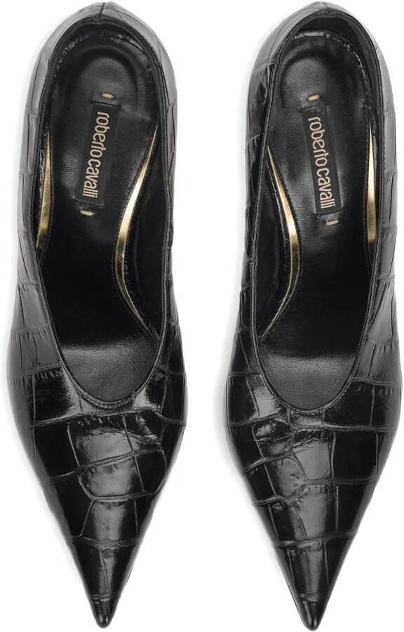 Roberto Cavalli Pumps met krokodillen-reliëf en puntige neus Zwart - Foto 4