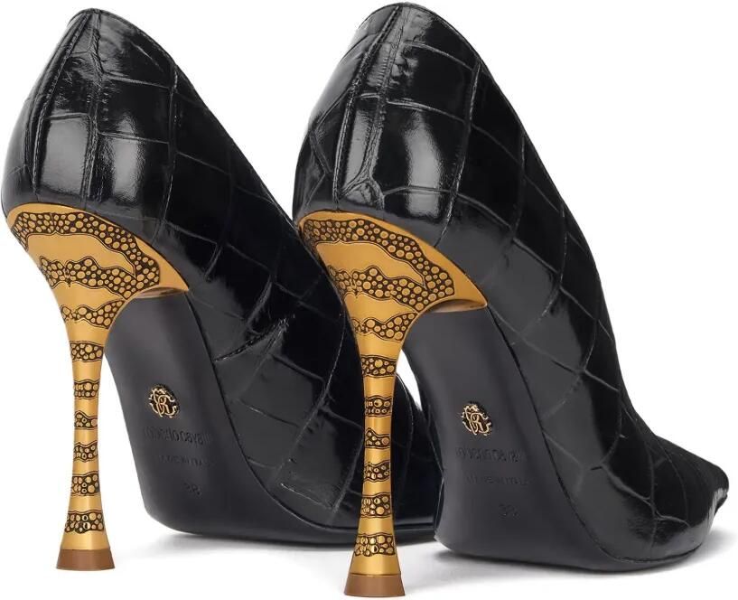 Roberto Cavalli Pumps met krokodillen-reliëf en puntige neus Zwart - Foto 2