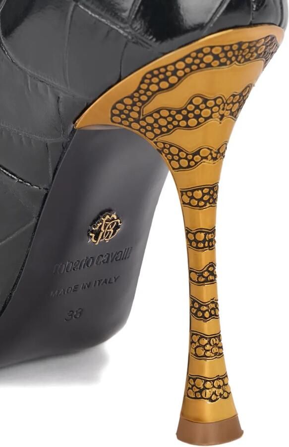 Roberto Cavalli Pumps met krokodillen-reliëf en puntige neus Zwart - Foto 3