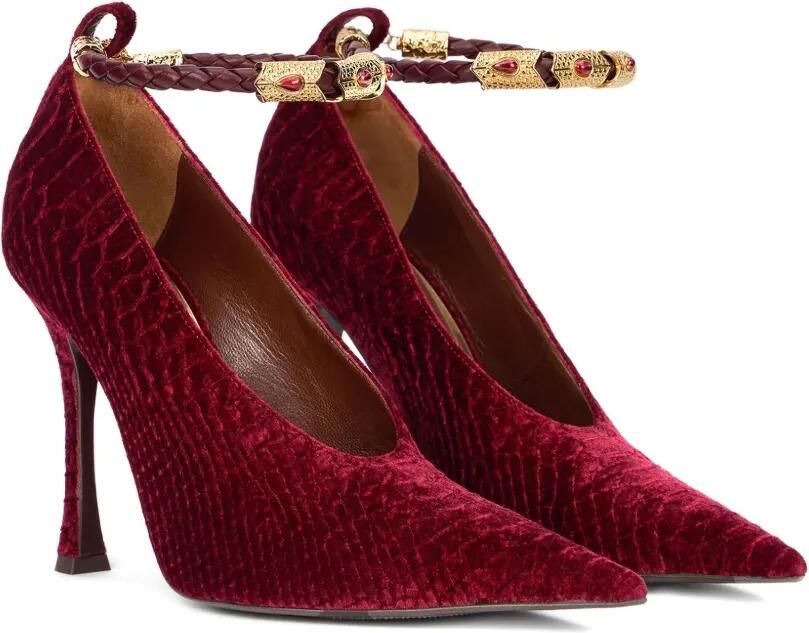 Roberto Cavalli Pumps met krokodillen-reliëf Rood