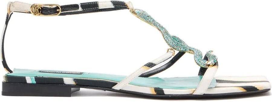 Roberto Cavalli Ray Of Sea platte sandalen Blauw