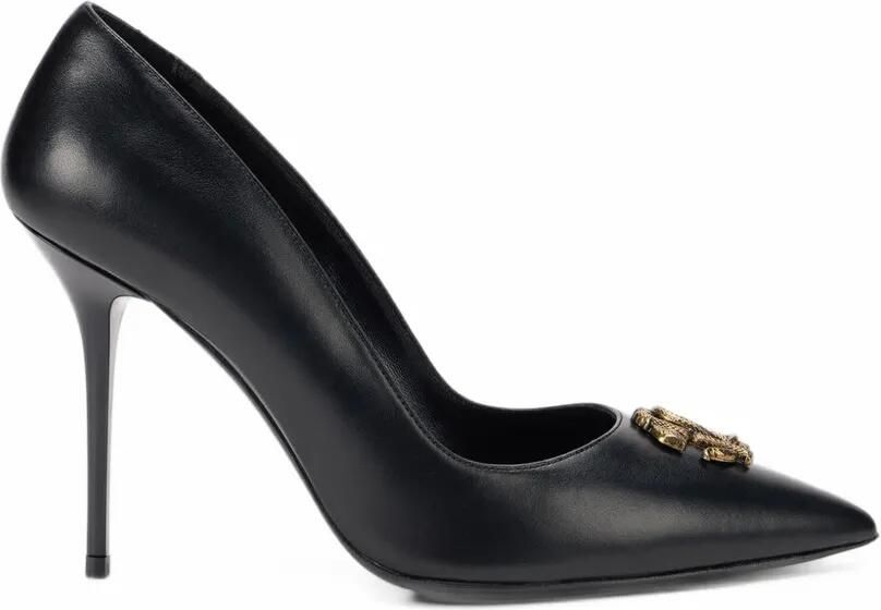 Roberto Cavalli RC Monogram leather pumps Zwart