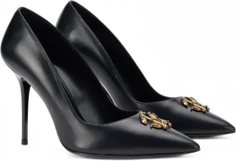 Roberto Cavalli RC Monogram leather pumps Zwart - Foto 4