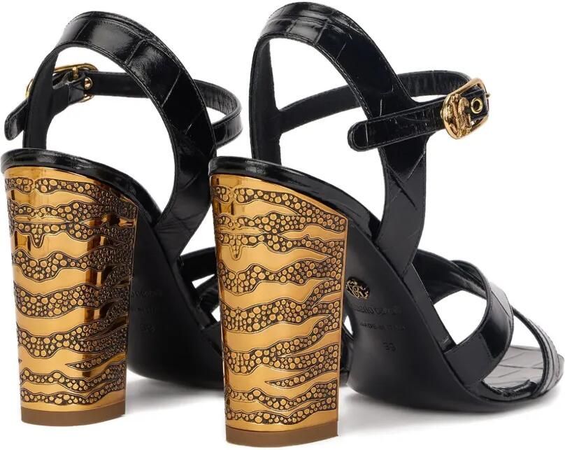 Roberto Cavalli Sandalen met gekruiste bandjes en krokodillen-reliëf Zwart - Foto 4