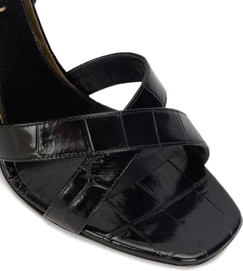 Roberto Cavalli Sandalen met gekruiste bandjes en krokodillen-reliëf Zwart - Foto 2