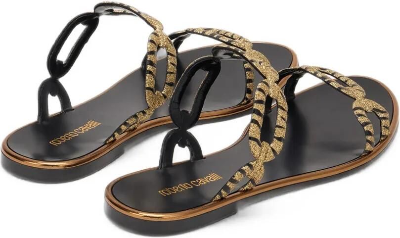 Roberto Cavalli Sandalen met ketting en tijger-print Goud - Foto 4