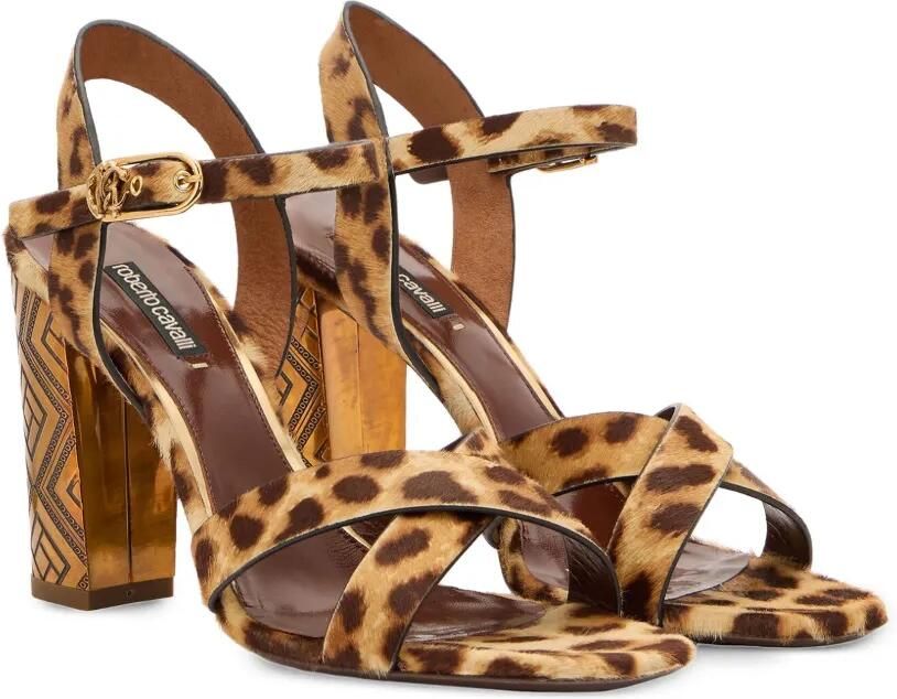 Roberto Cavalli Sandalen met kruisbandjes en luipaardprint Bruin - Foto 5