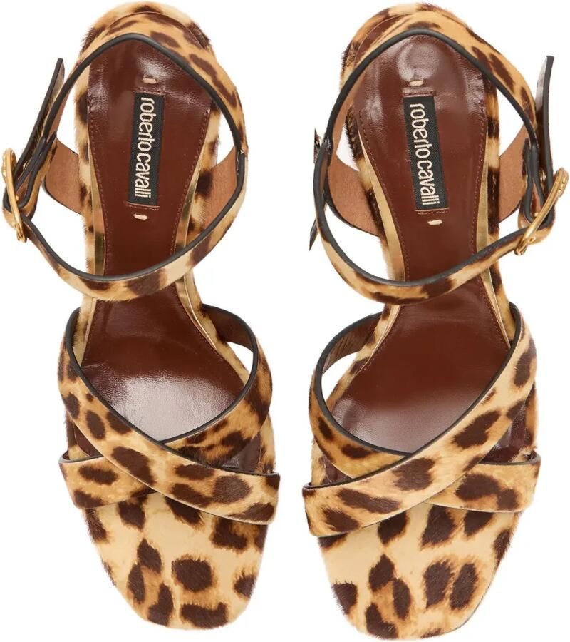 Roberto Cavalli Sandalen met kruisbandjes en luipaardprint Bruin - Foto 2