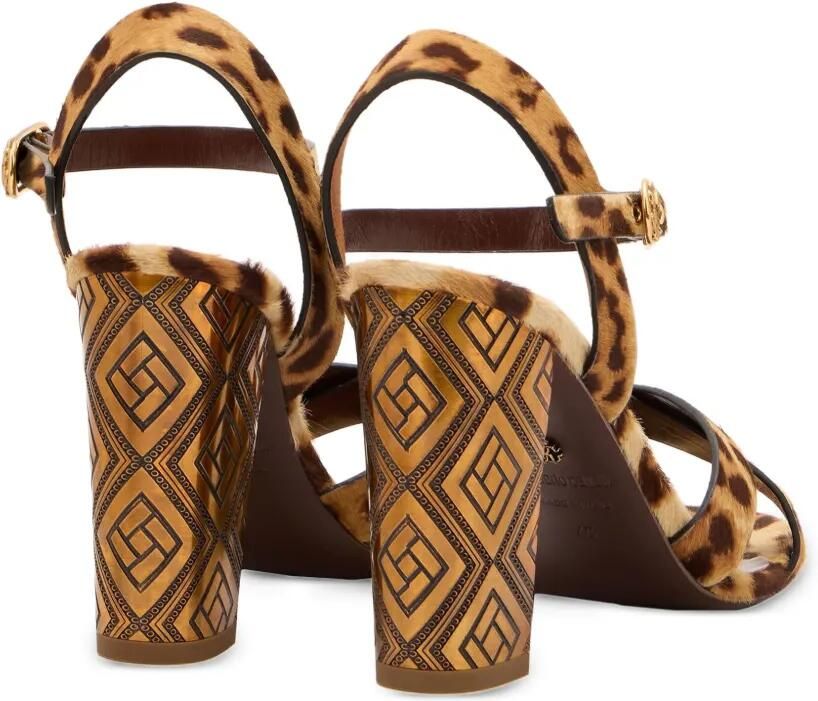 Roberto Cavalli Sandalen met kruisbandjes en luipaardprint Bruin - Foto 4