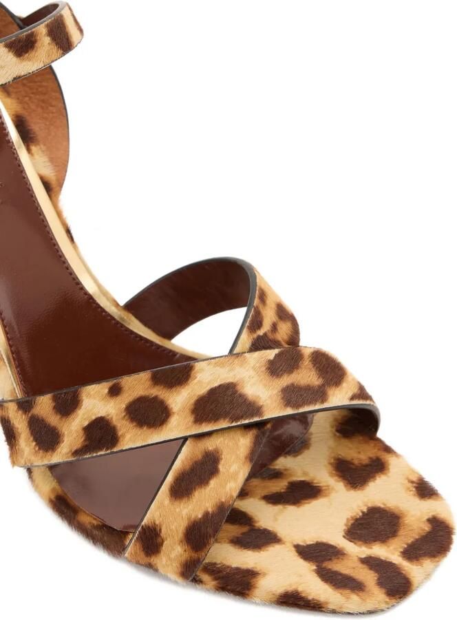 Roberto Cavalli Sandalen met kruisbandjes en luipaardprint Bruin - Foto 3